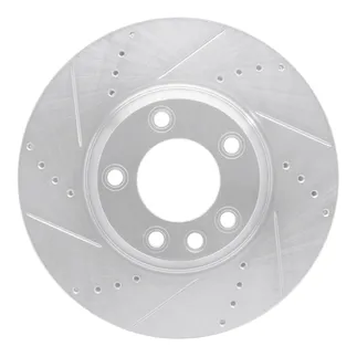 R1 Concepts EDZ-74052D Brake Rotor Drilled and Slotted Silver